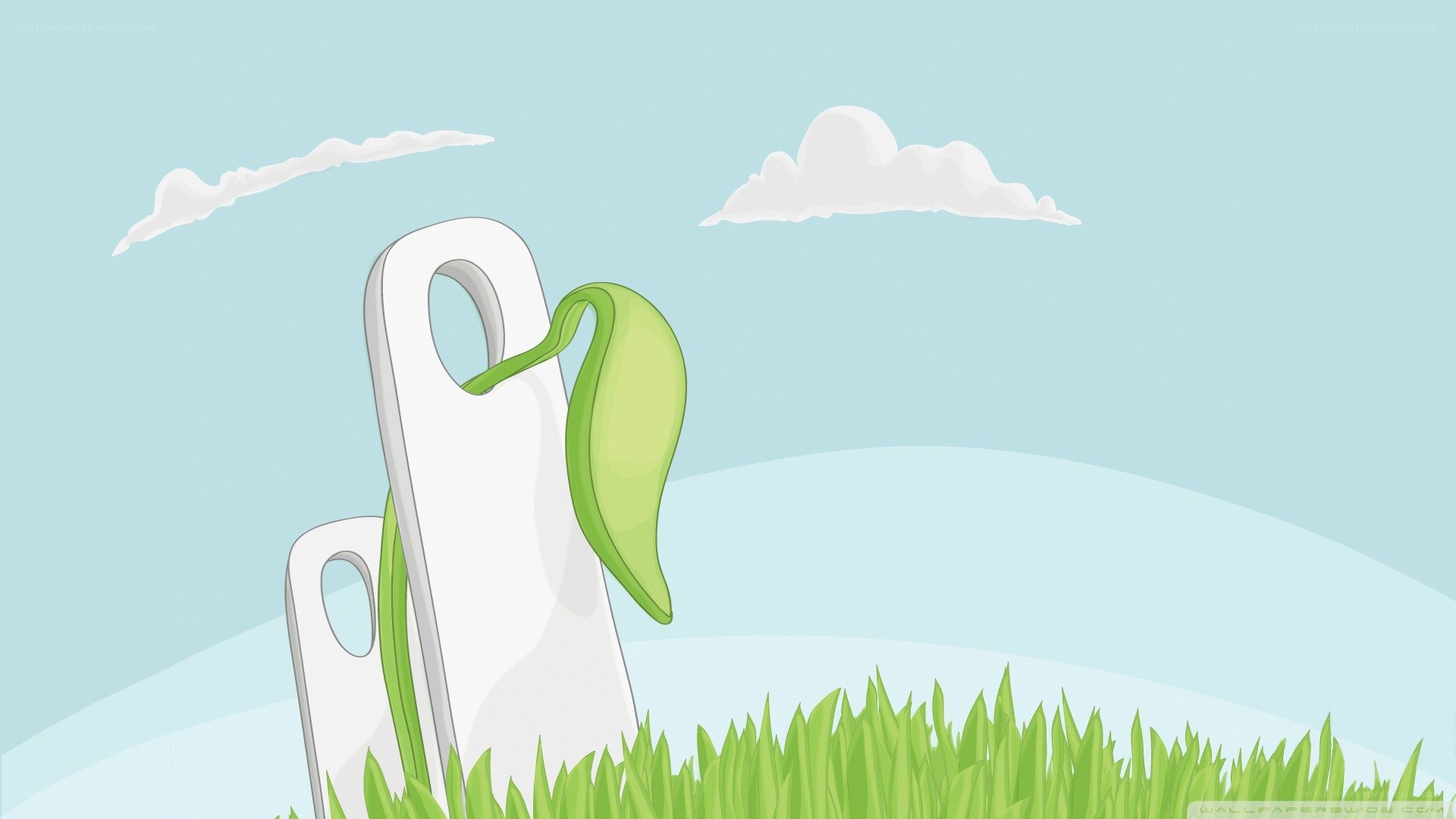 green sprout on white object