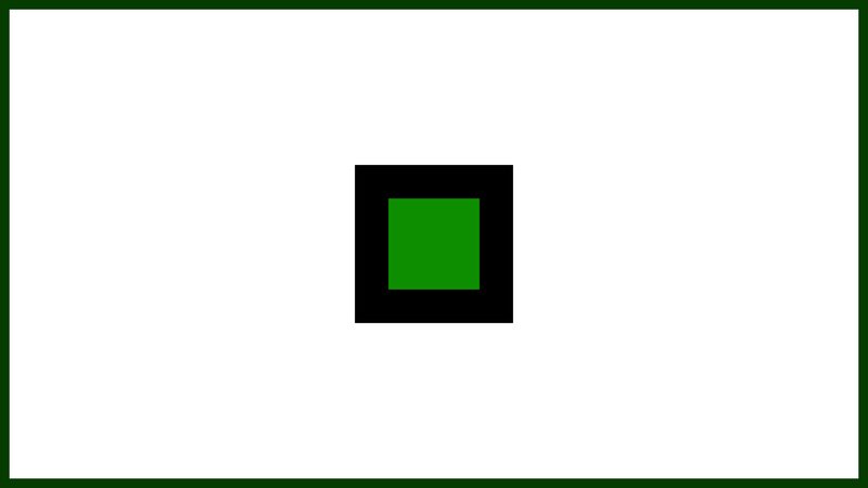 Green Square in Black Frame