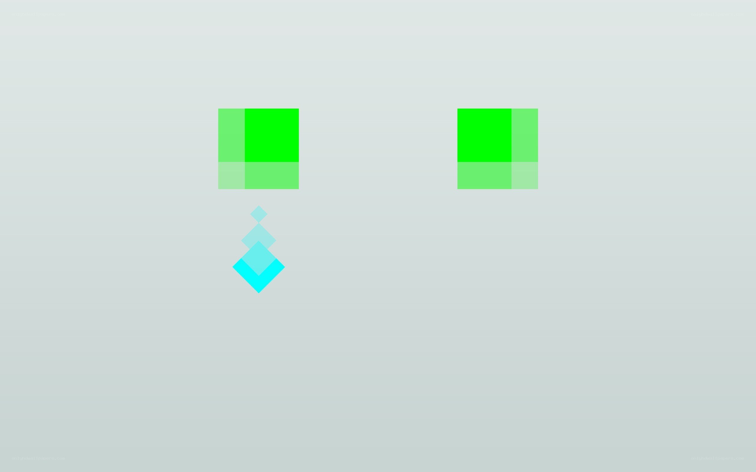 green squares and blue shape