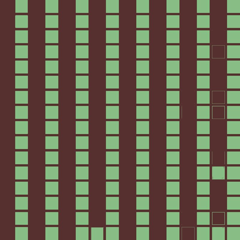 green squares on brown background