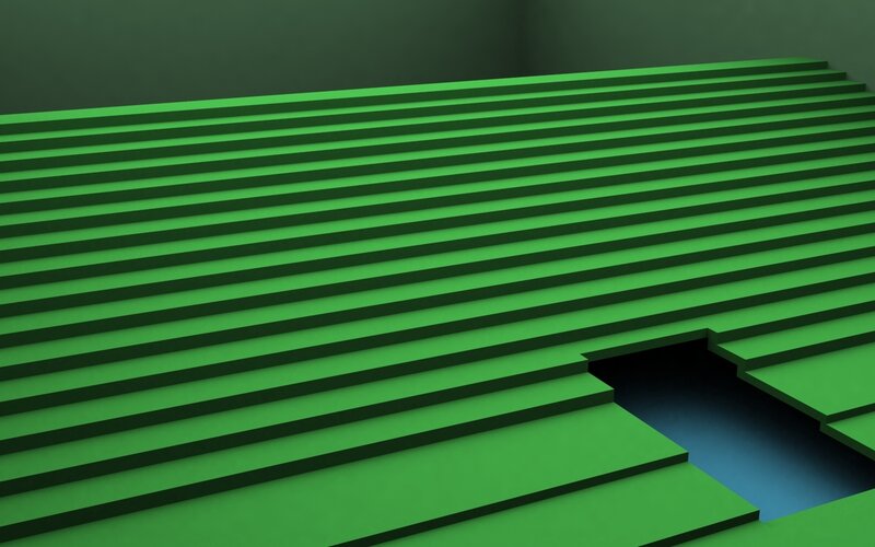 Green Staircase with Void