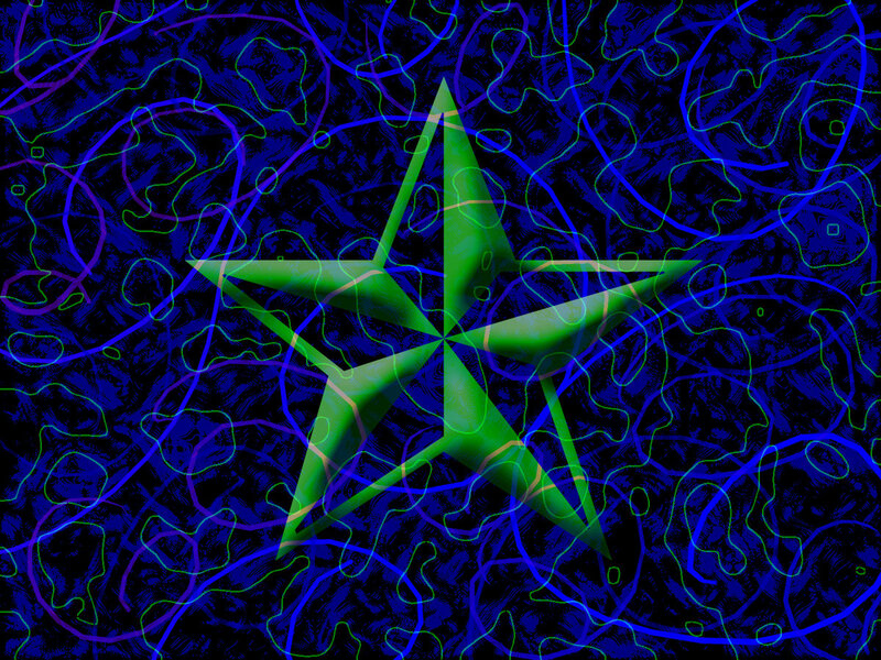 green star on abstract background