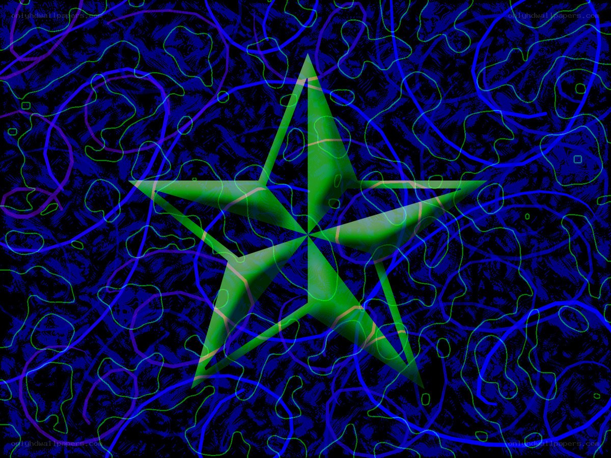 green star on abstract background
