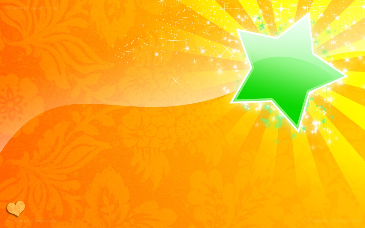 green star on orange background
