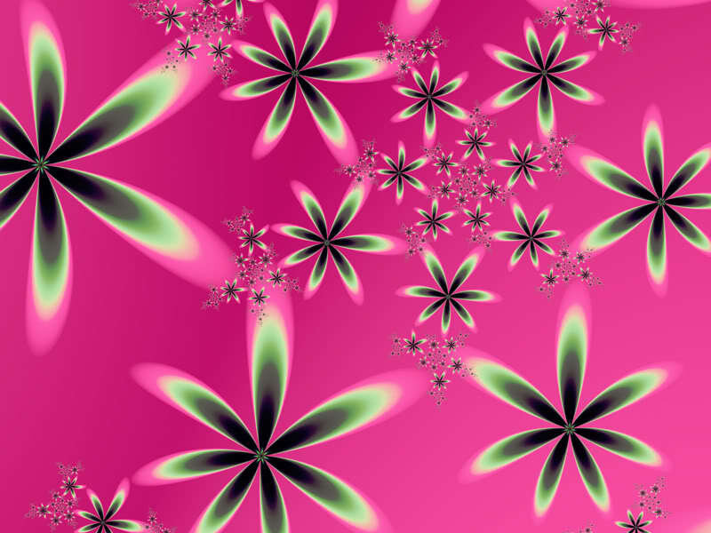 Green Star-shaped Flowers — Magenta