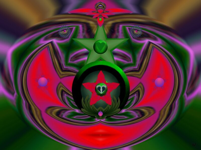 Green Star with Heart