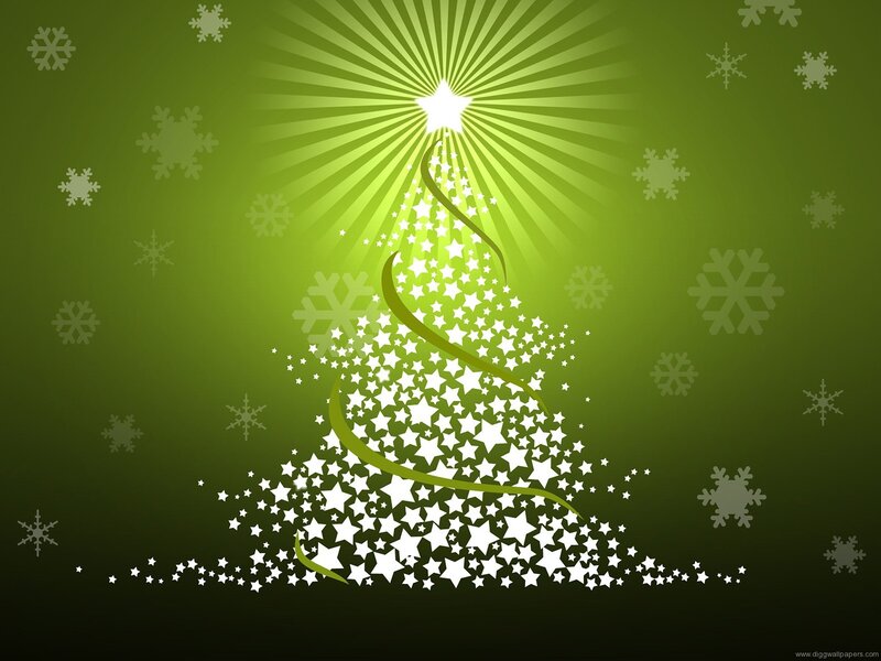 green starry christmas tree