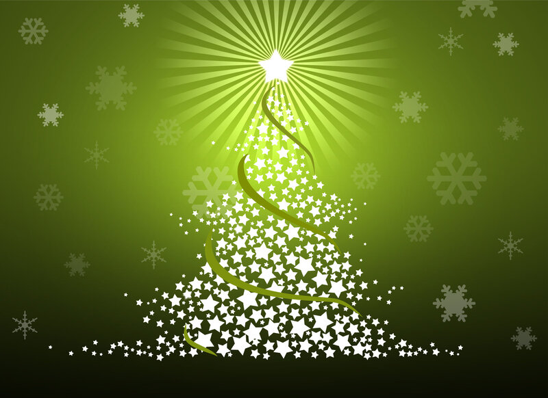 green starry christmas tree
