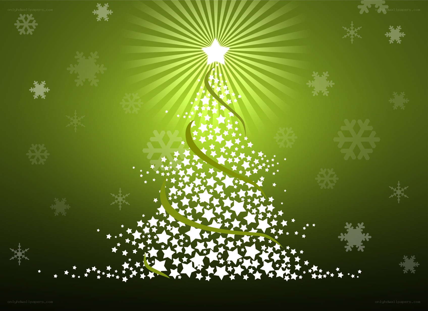 green starry christmas tree