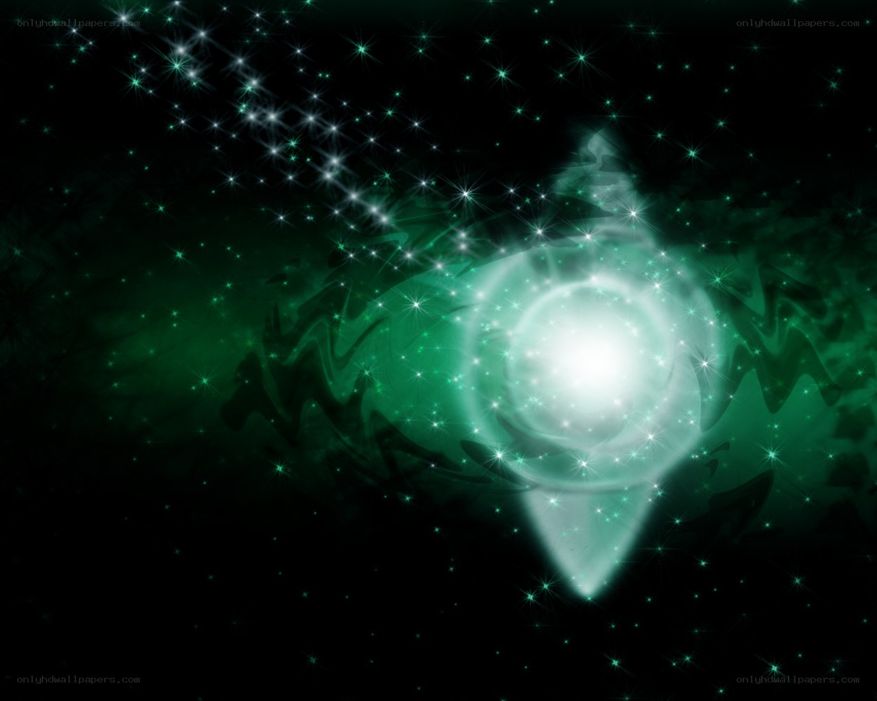 green starry cosmic swirl
