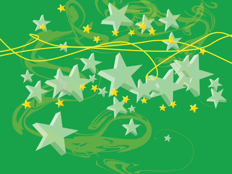 green stars and swirls