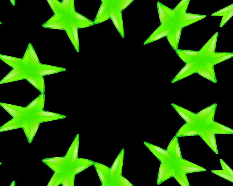 Green Stars on Black