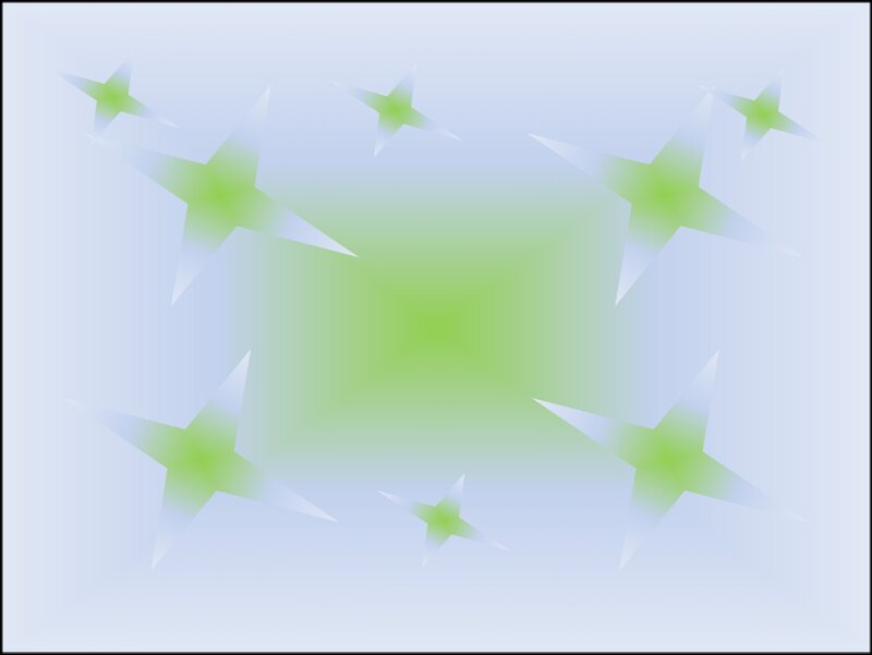 Green Stars on Blue