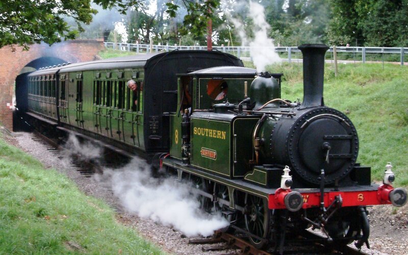Green Steam Train — Active, Afternoon, Photograph