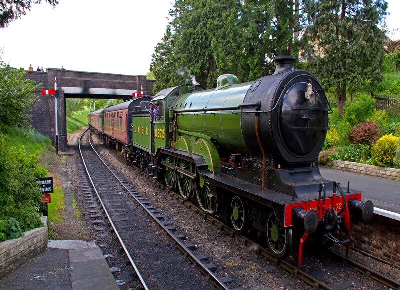 Green Steam Train — Calm, Afternoon