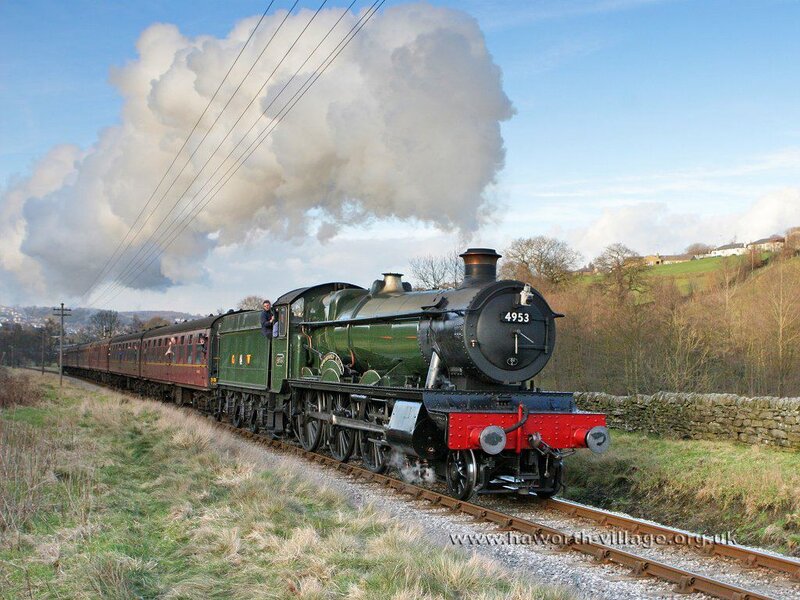 Green Steam Train — Dramatic, Afternoon, Photograph, Smoke, Passenger Cars