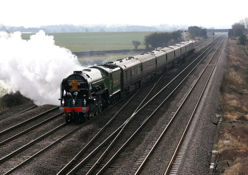 Green Steam Train — Dynamic, Morning