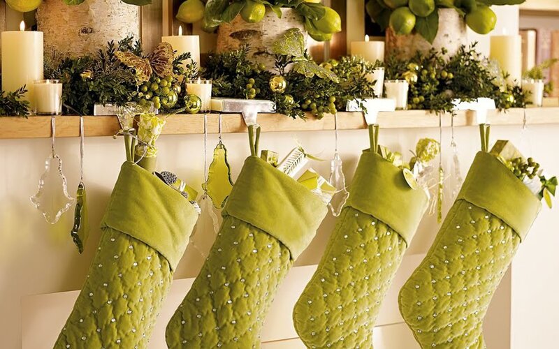 Green Stockings on Mantel