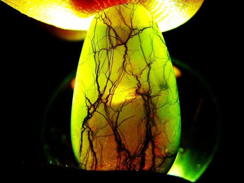 Green Stone with Black Veins