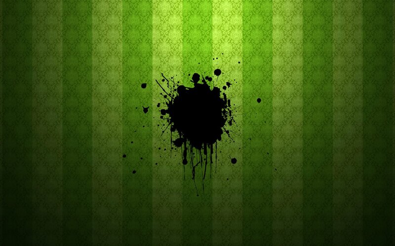 green striped ink splatter