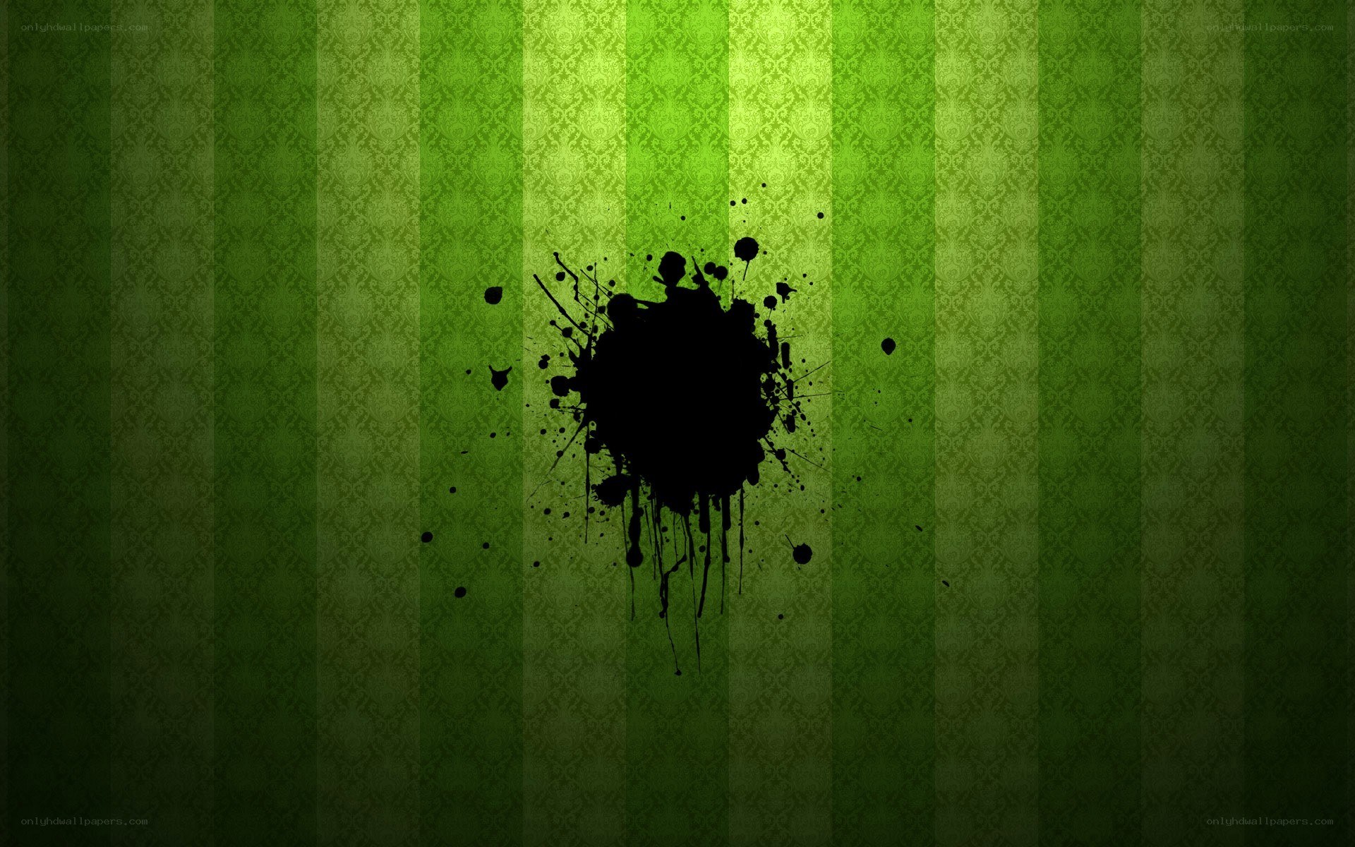 green striped ink splatter