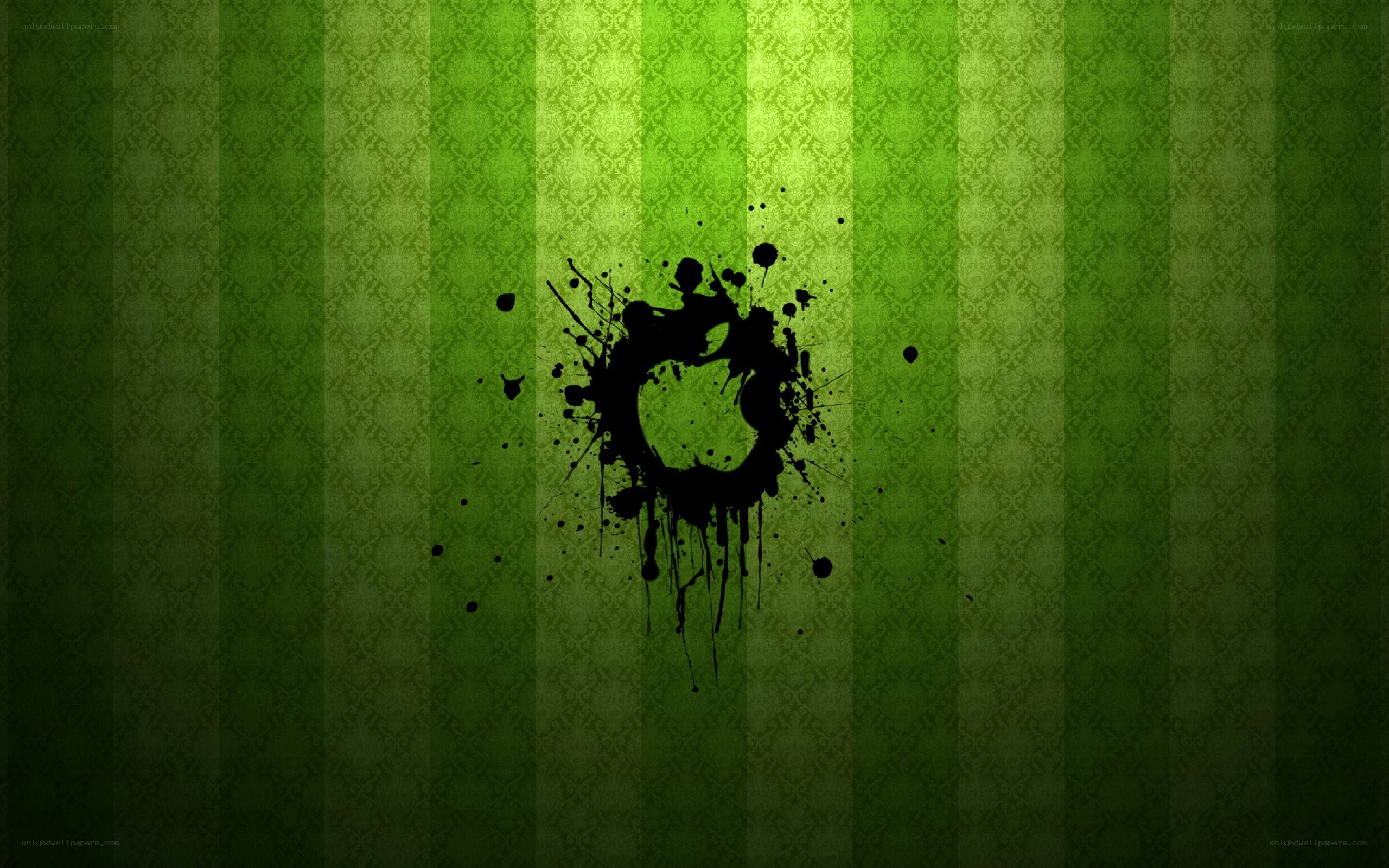 green striped pattern with ink splatter