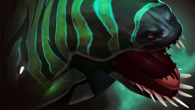 Green Striped Sea Creature