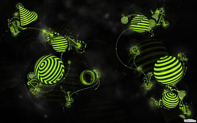 Green Striped Spheres