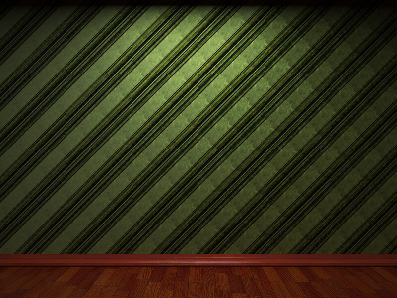 green striped wallpaper room