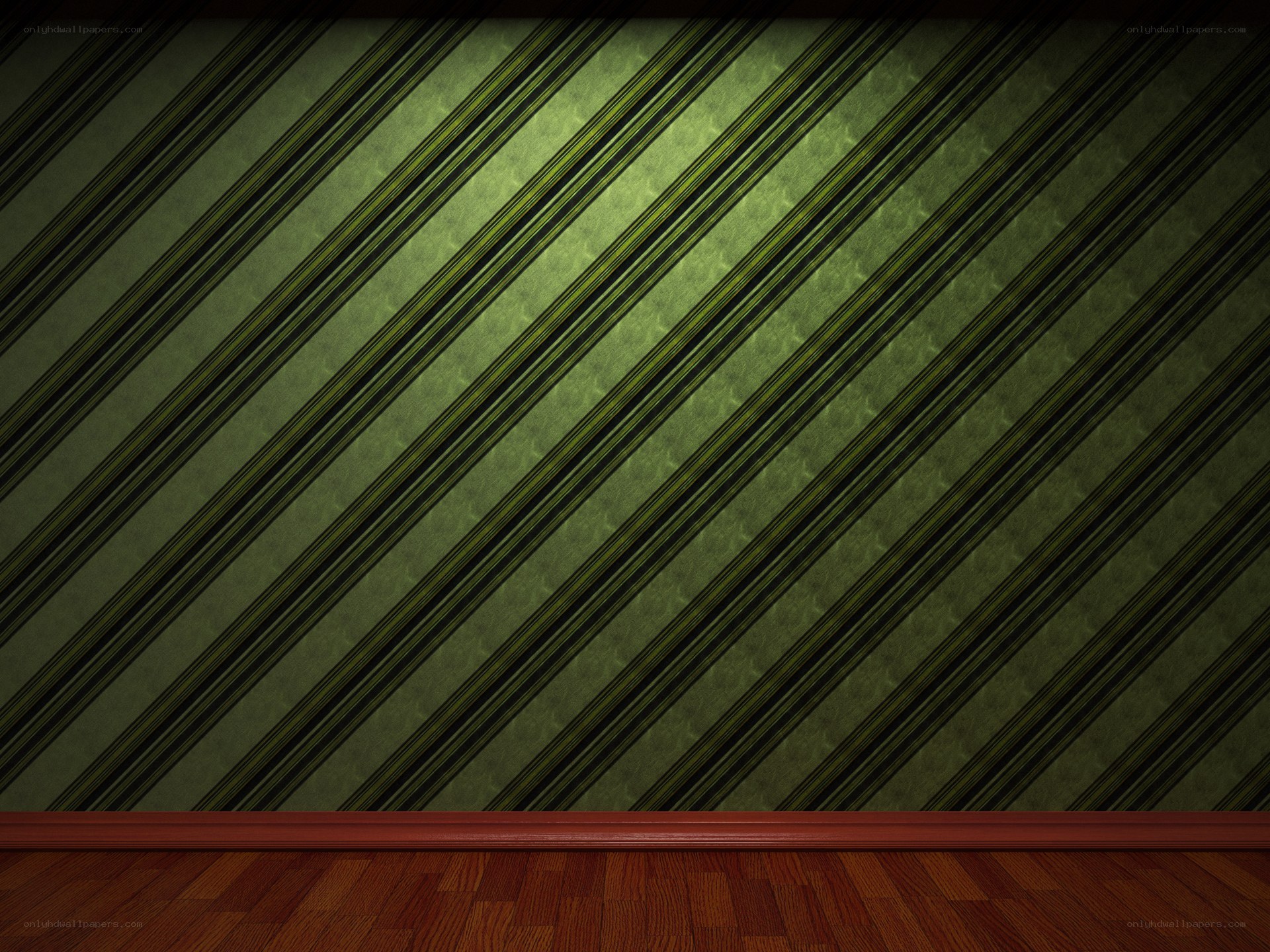 green striped wallpaper room