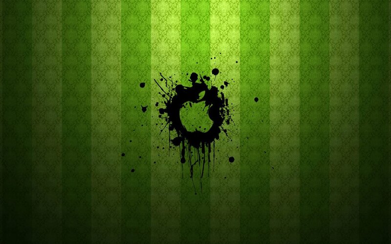 green striped wallpaper with ink splatter
