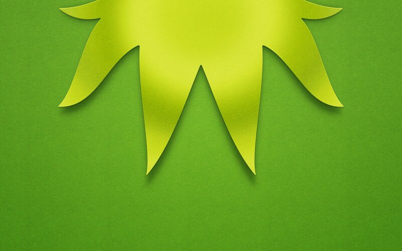 green sun cutout design