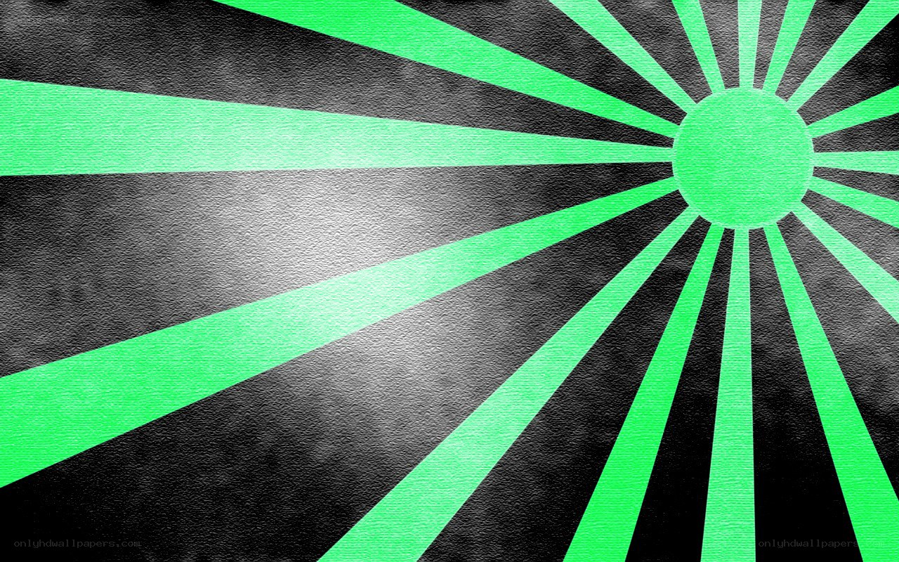 green sunburst design