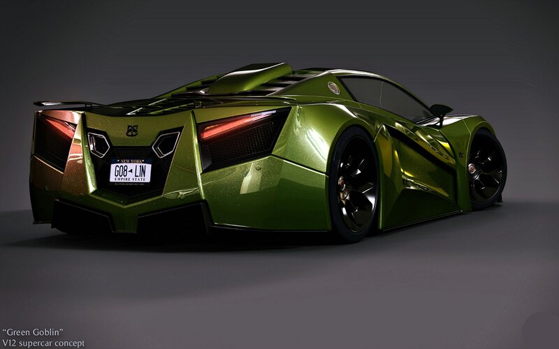Green Supercar Concept — Dramatic