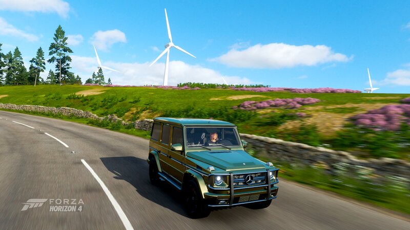 Green Suv on Road — Serene