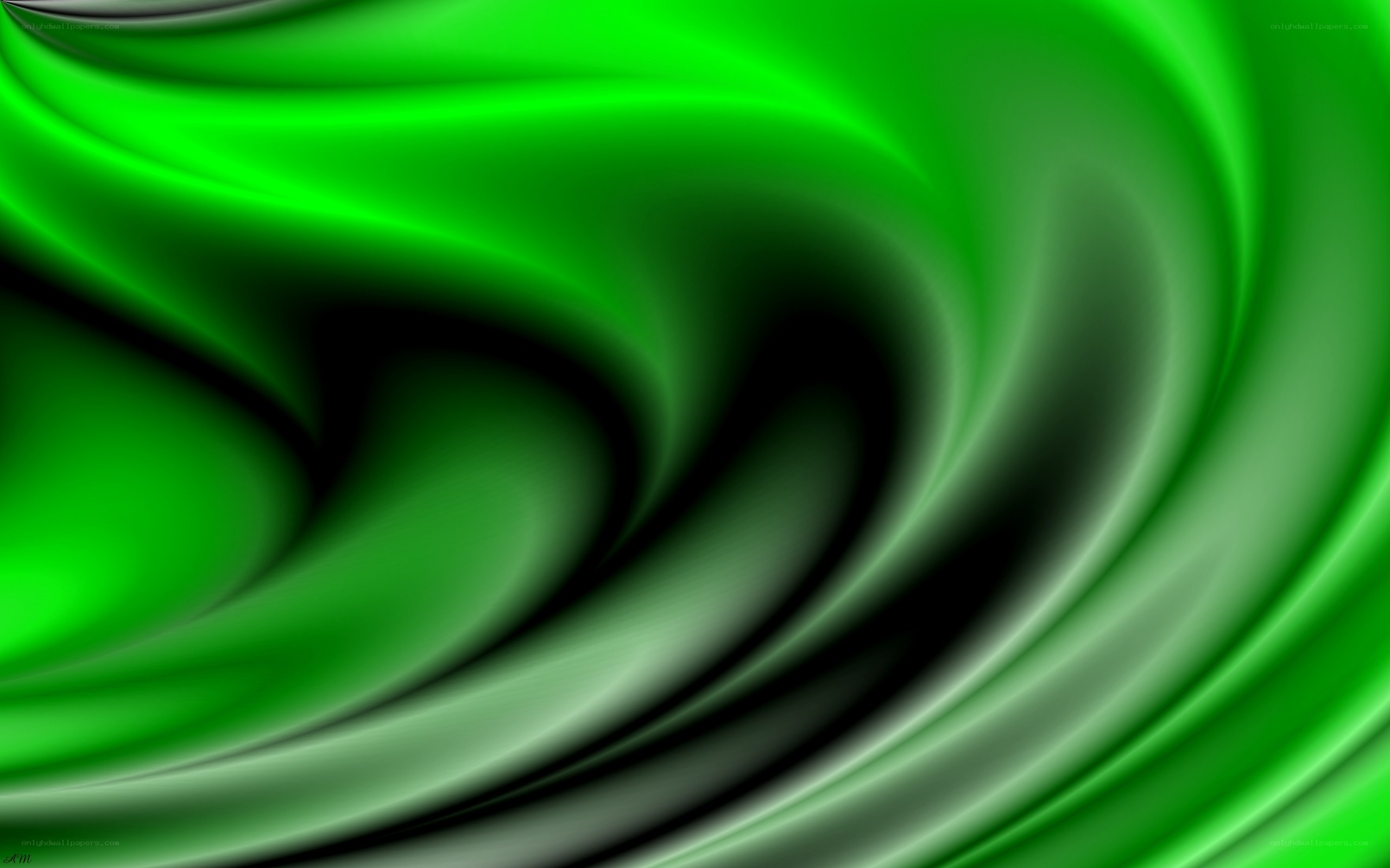 Green swirl abstract art