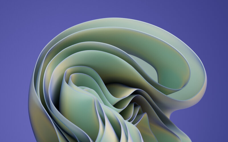 Green Swirling Ribbon