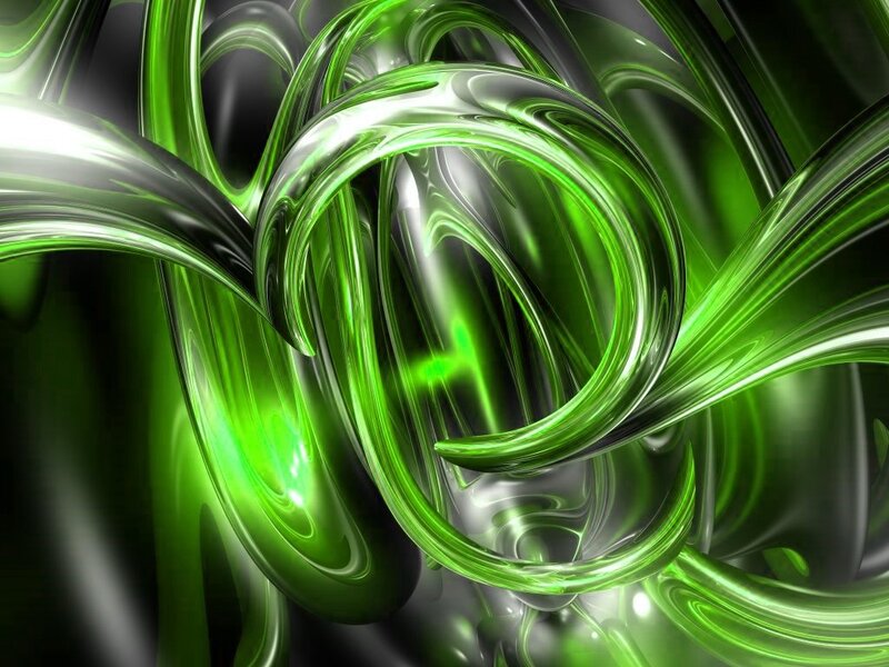 Green Swirling Ribbons
