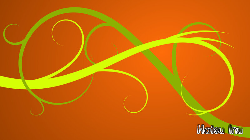 Green Swirls on Orange