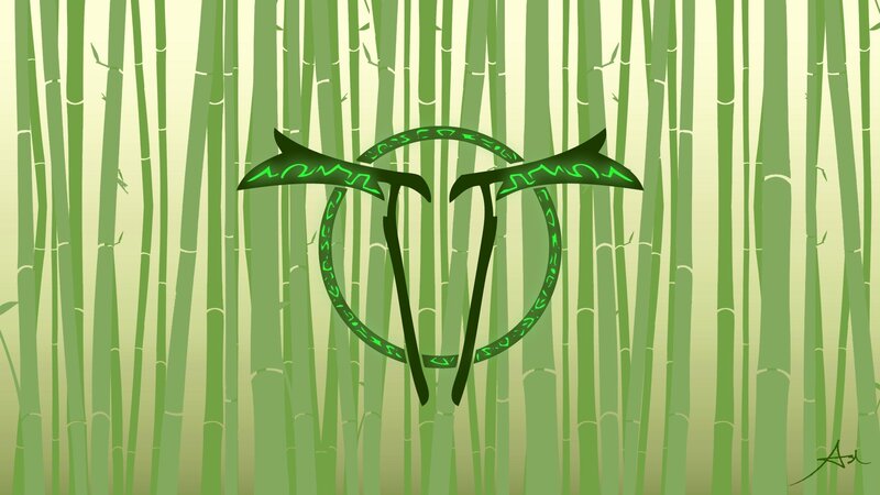 Green Symbol in Bamboo