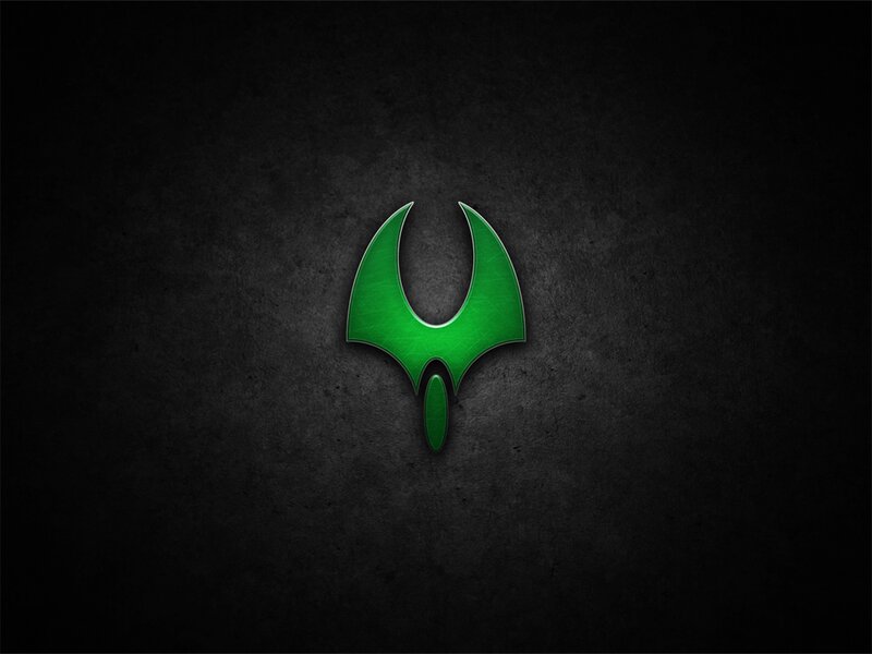 Green Symbol on Dark Wall