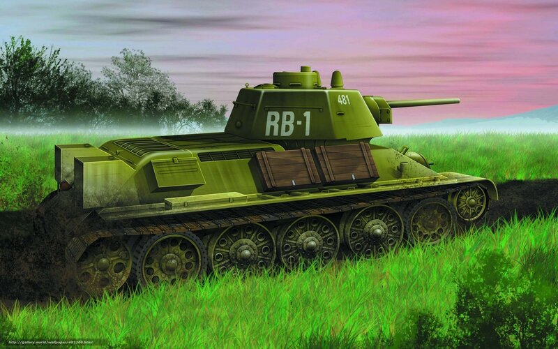 Green Tank in Field — Dramatic