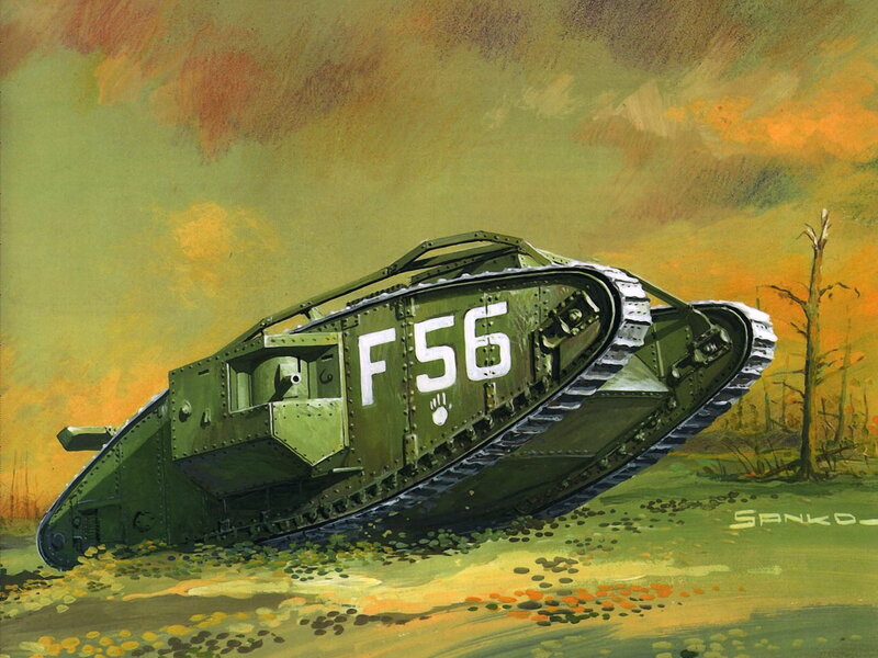 Green Tank in Field