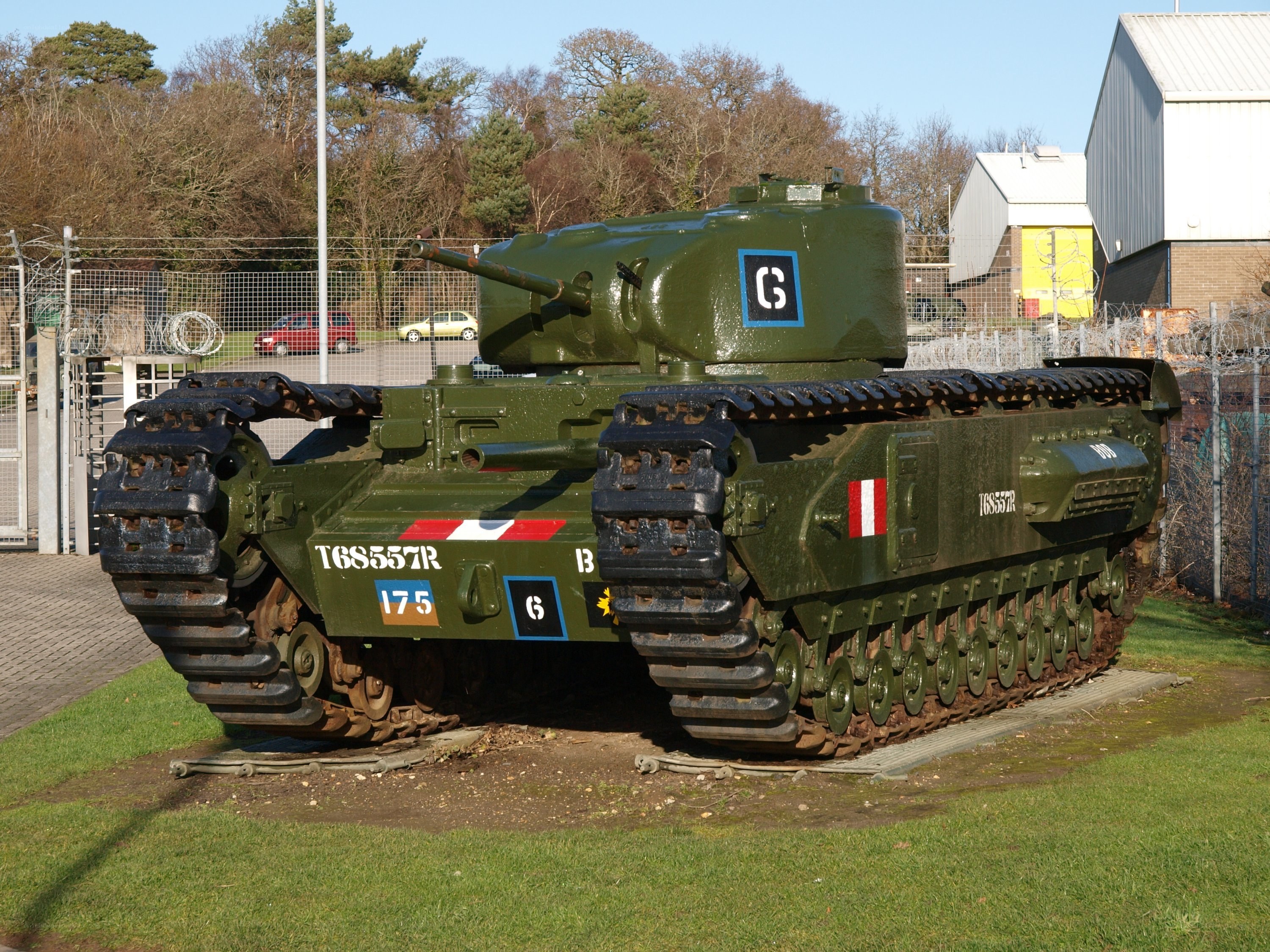 Green tank on display