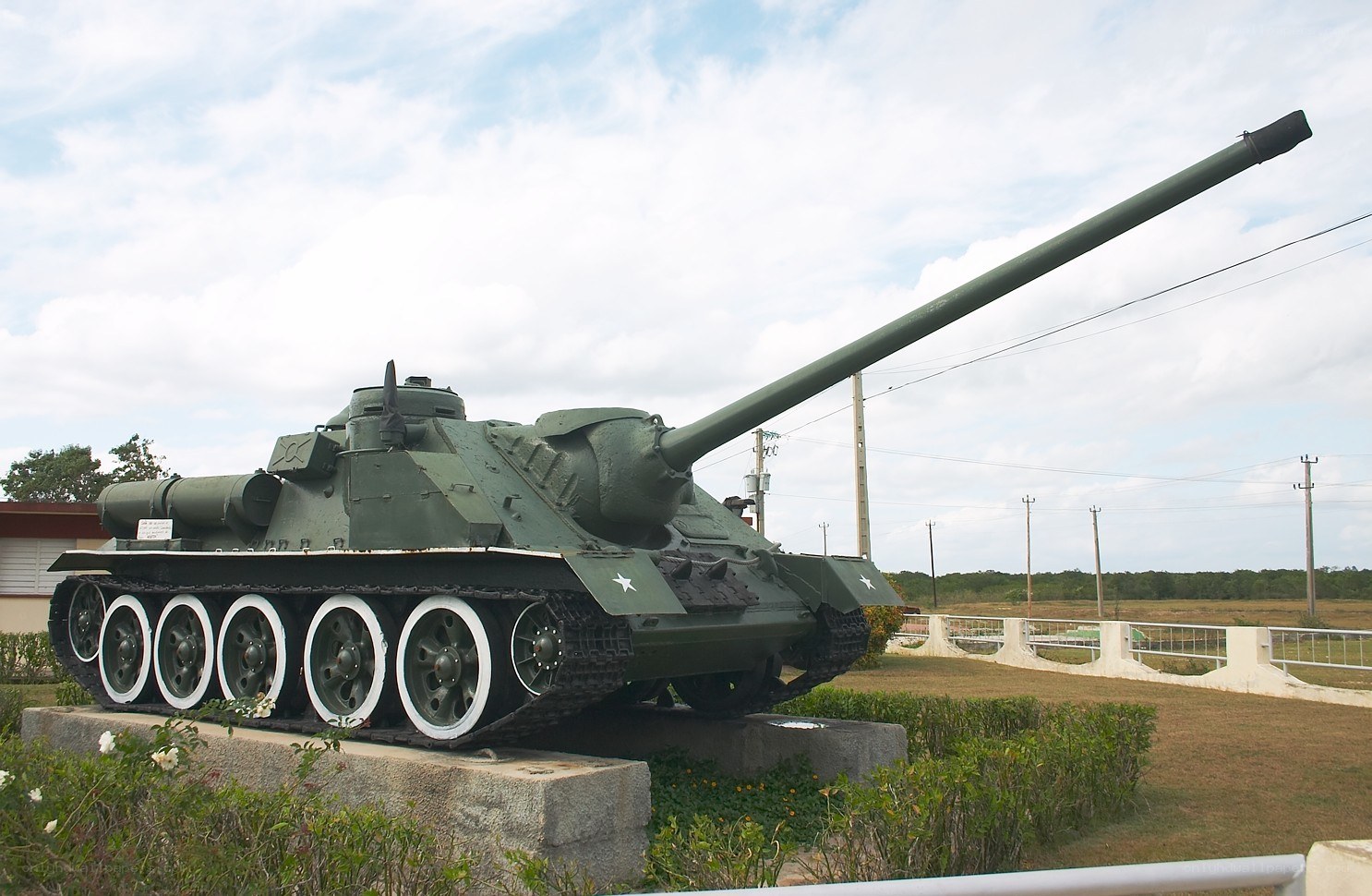 Green tank on display