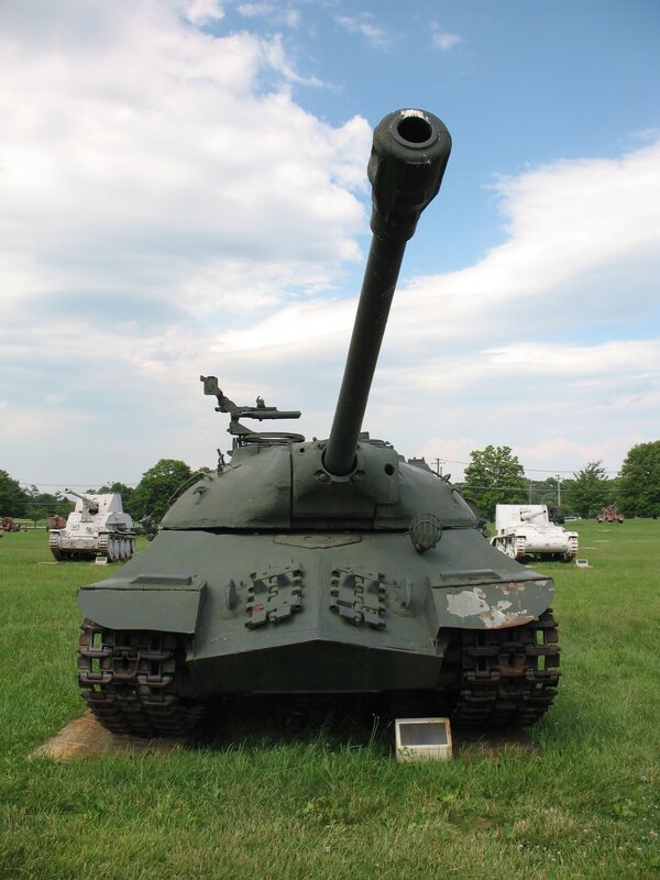 Green Tank on Display — Outdoor, Afternoon