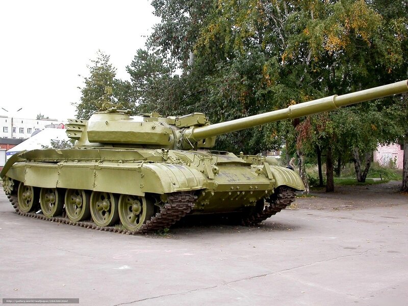 Green tank on display