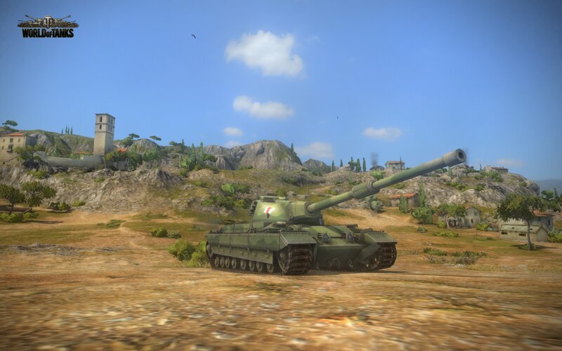Green Tank on Field — Calm