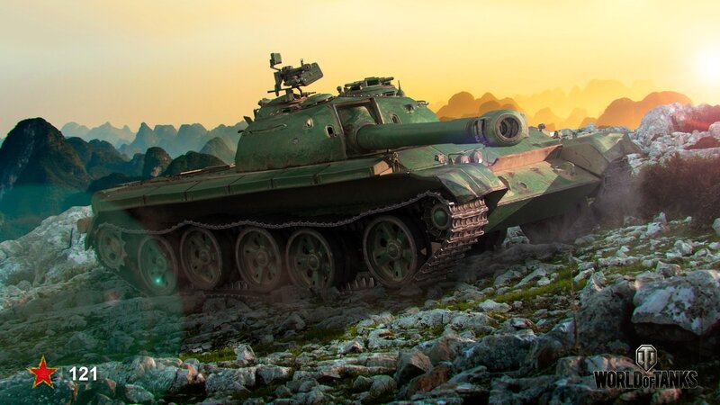 Green Tank on Rocky Terrain