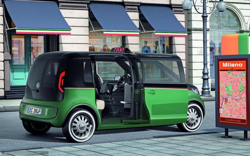 Green Taxi Car — Urban
